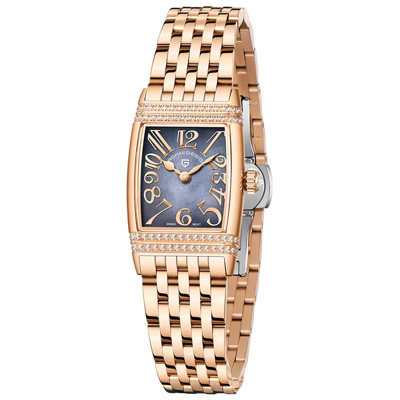 PAGANI DESIGN Relógio Feminino Quartzo PD-1737 - Pulseira de Aço Inoxidável 22mm