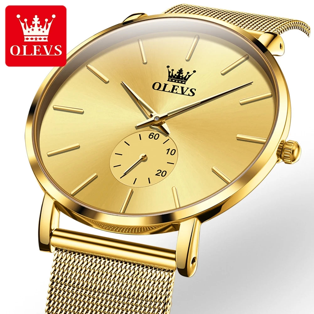 OLEVS Relógio Masculino Original Ultra Fino Quartzo - Aço Inoxidável 9954 41mm