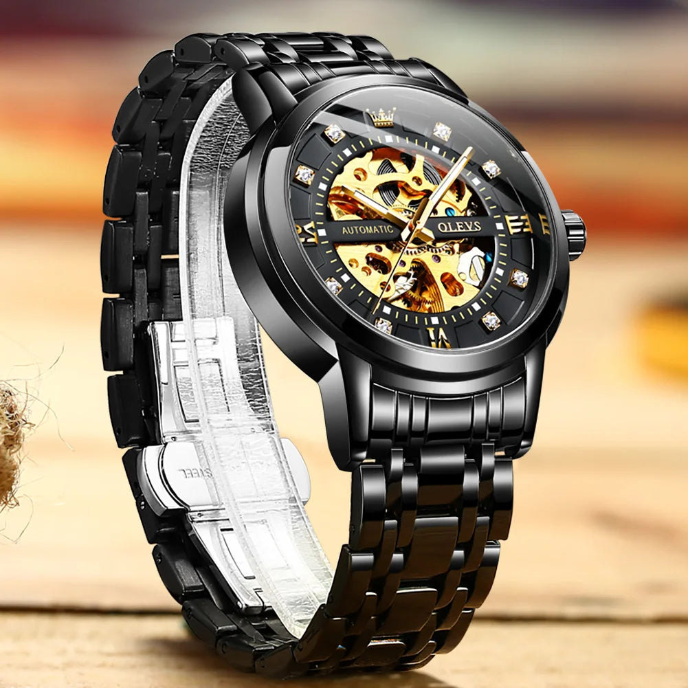 OLEVS Relógio Masculino Original Automático - 100% Aço Inoxidável 9901