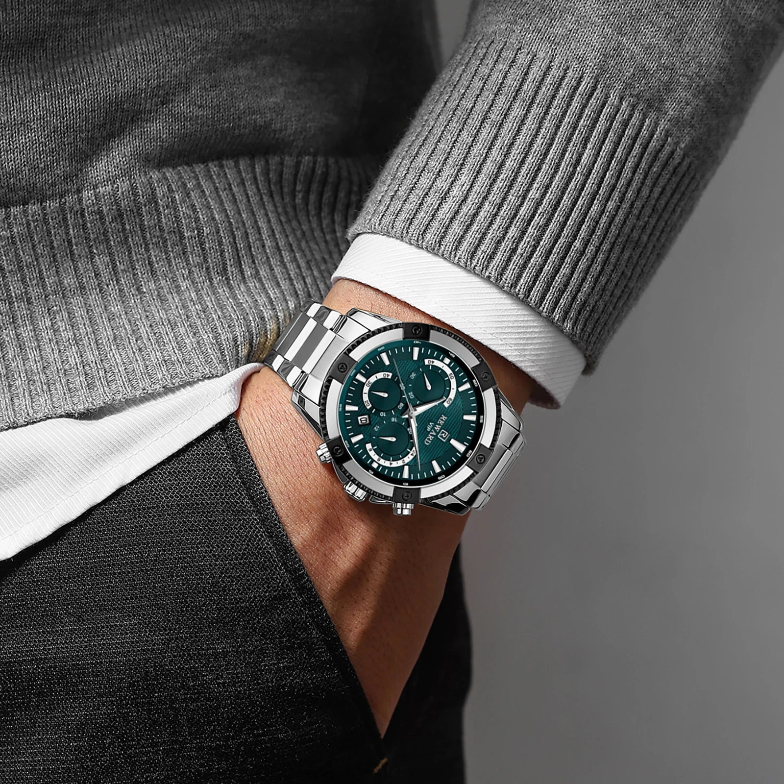 REWARD Relógio Masculino Quartzo RD81968M - Sofisticação e Funcionalidade 42mm