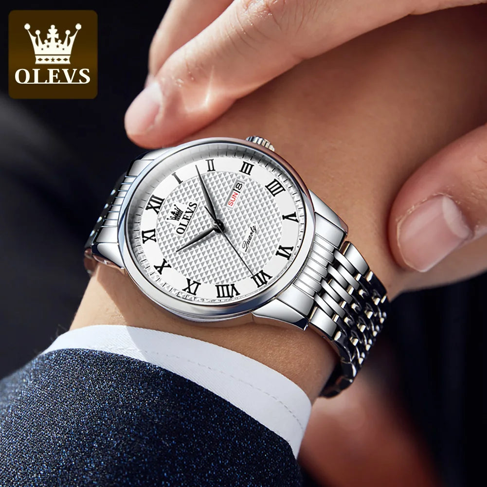 OLEVS Relógio Masculino Original Quartzo - Aço Inoxidável 5562 40mm