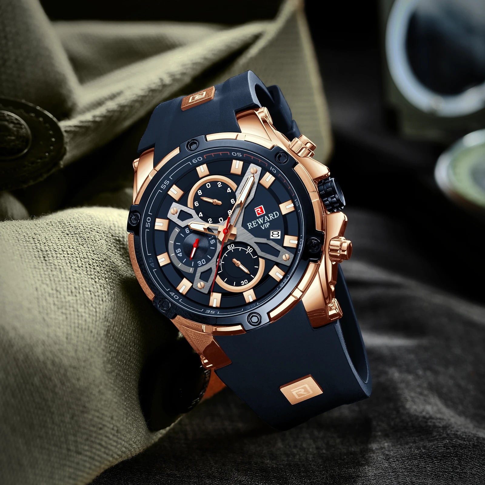 REWARD Relógio Masculino Quartzo RD83016M - Estilo Esportivo e Funcionalidade 47mm