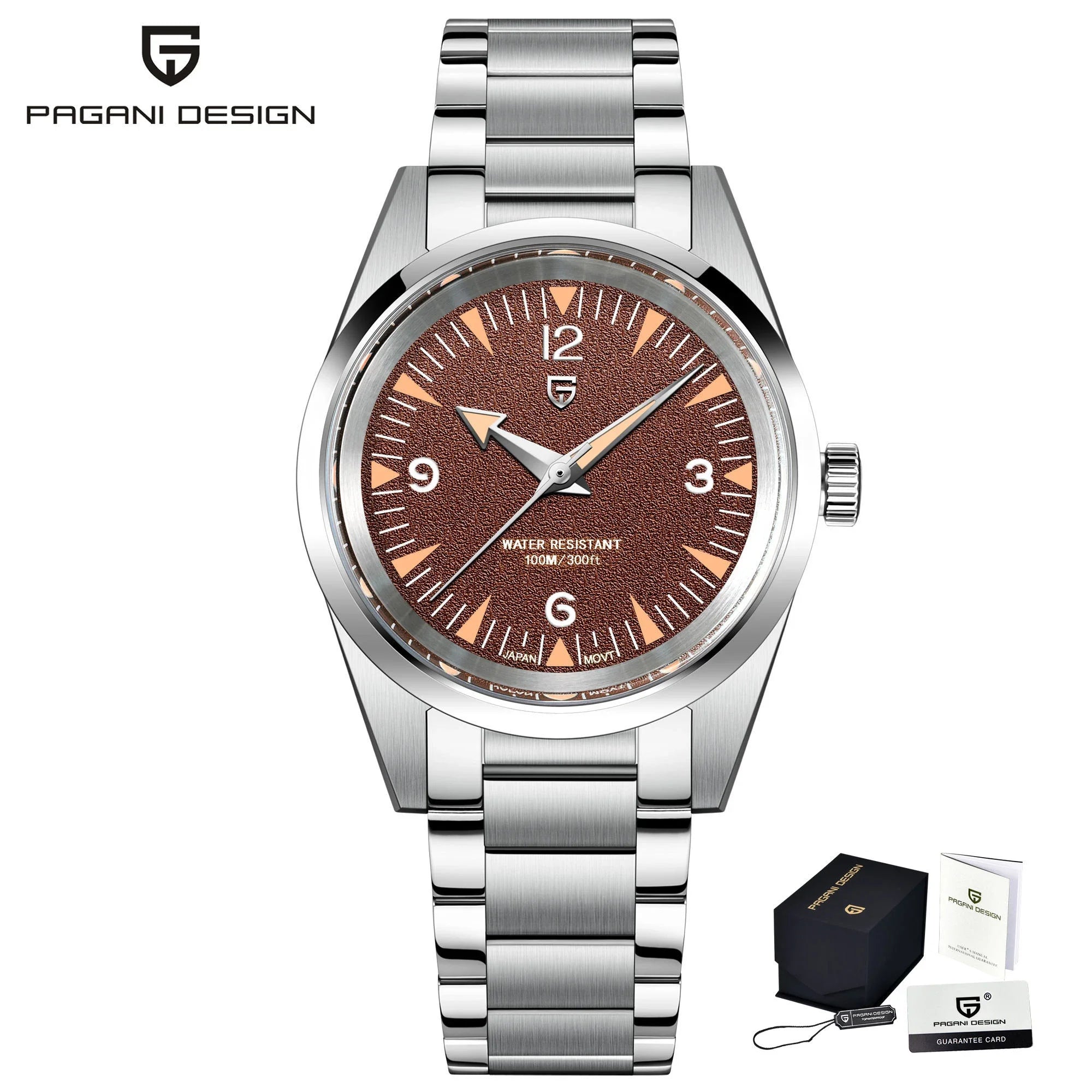 PAGANI DESIGN Relógio Masculino Quartzo PD-1793 - Pulseira de Aço Inoxidável 37mm