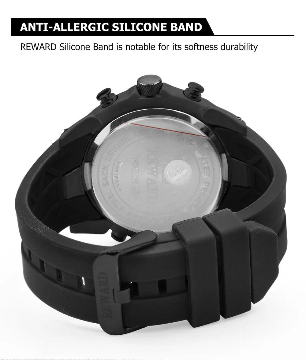 REWARD Relógio Digital Masculino RD53254M - Estilo Esportivo e Funcionalidade 48mm