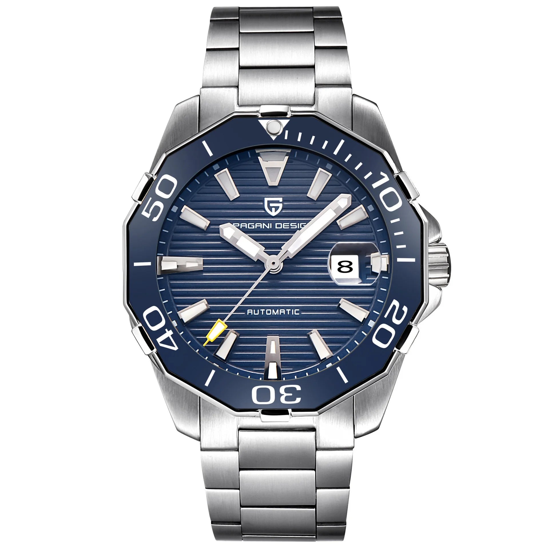 PAGANI DESIGN Relógio Masculino Automático PD-1617 - Pulseira de Aço Inoxidável 43mm
