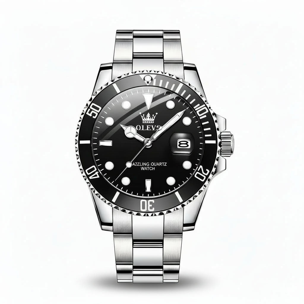 OLEVS Relógio Masculino Original Quartzo à Prova D'água - Aço Inoxidável 5885 41mm