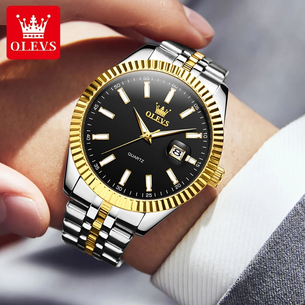 OLEVS Relógio Masculino Original Quartzo - Aço Inoxidável 5593 42mm
