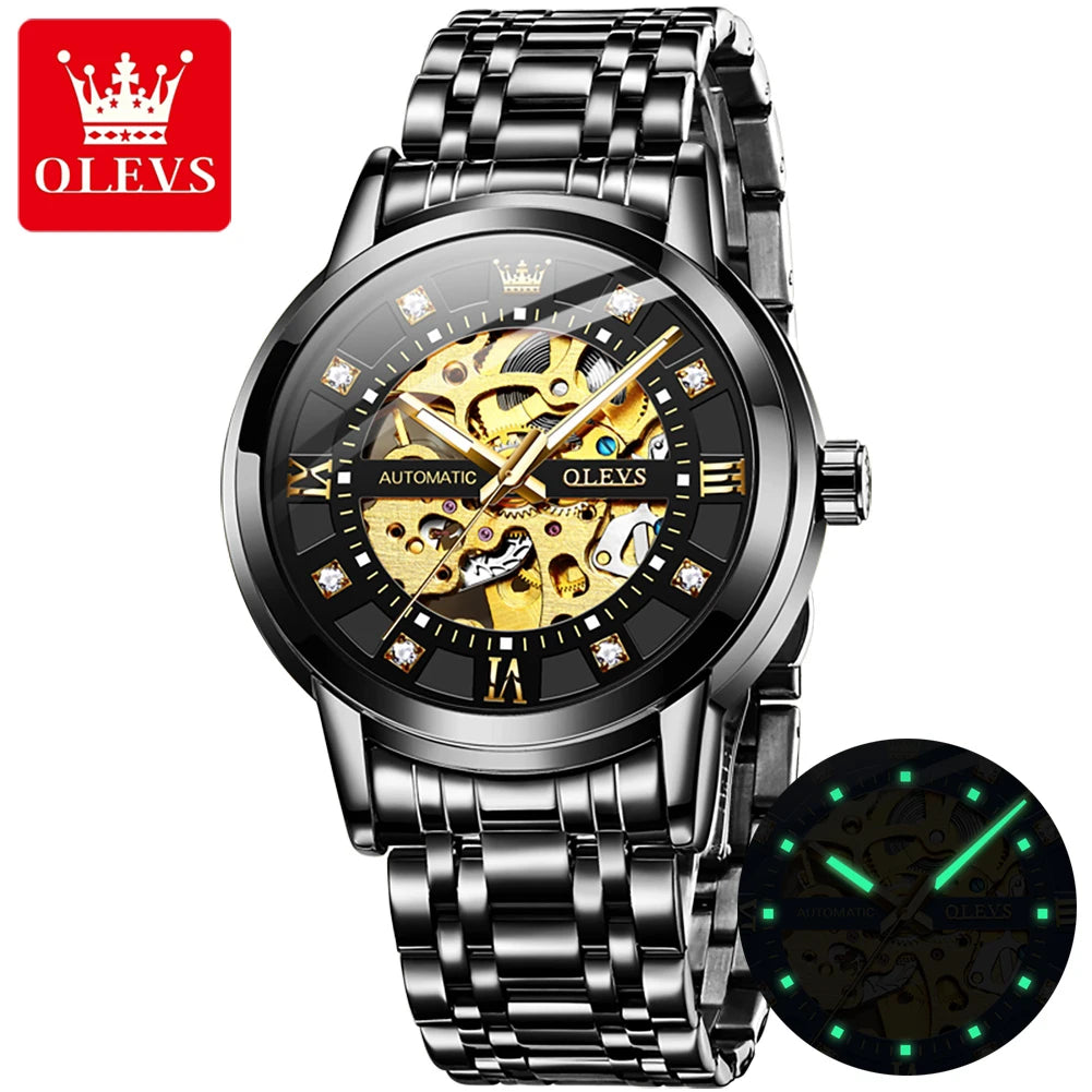 OLEVS Relógio Masculino Original Automático - 100% Aço Inoxidável 9901