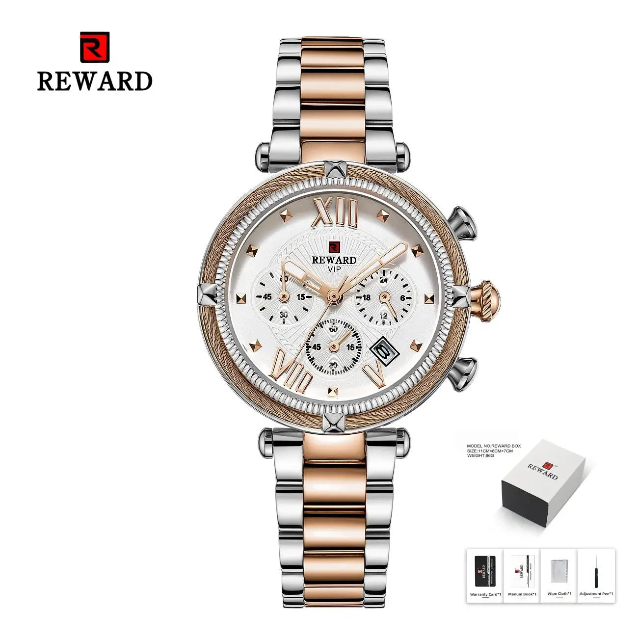 REWARD Relógio Feminino Quartzo RD63084L - Elegância e Funcionalidade 35mm