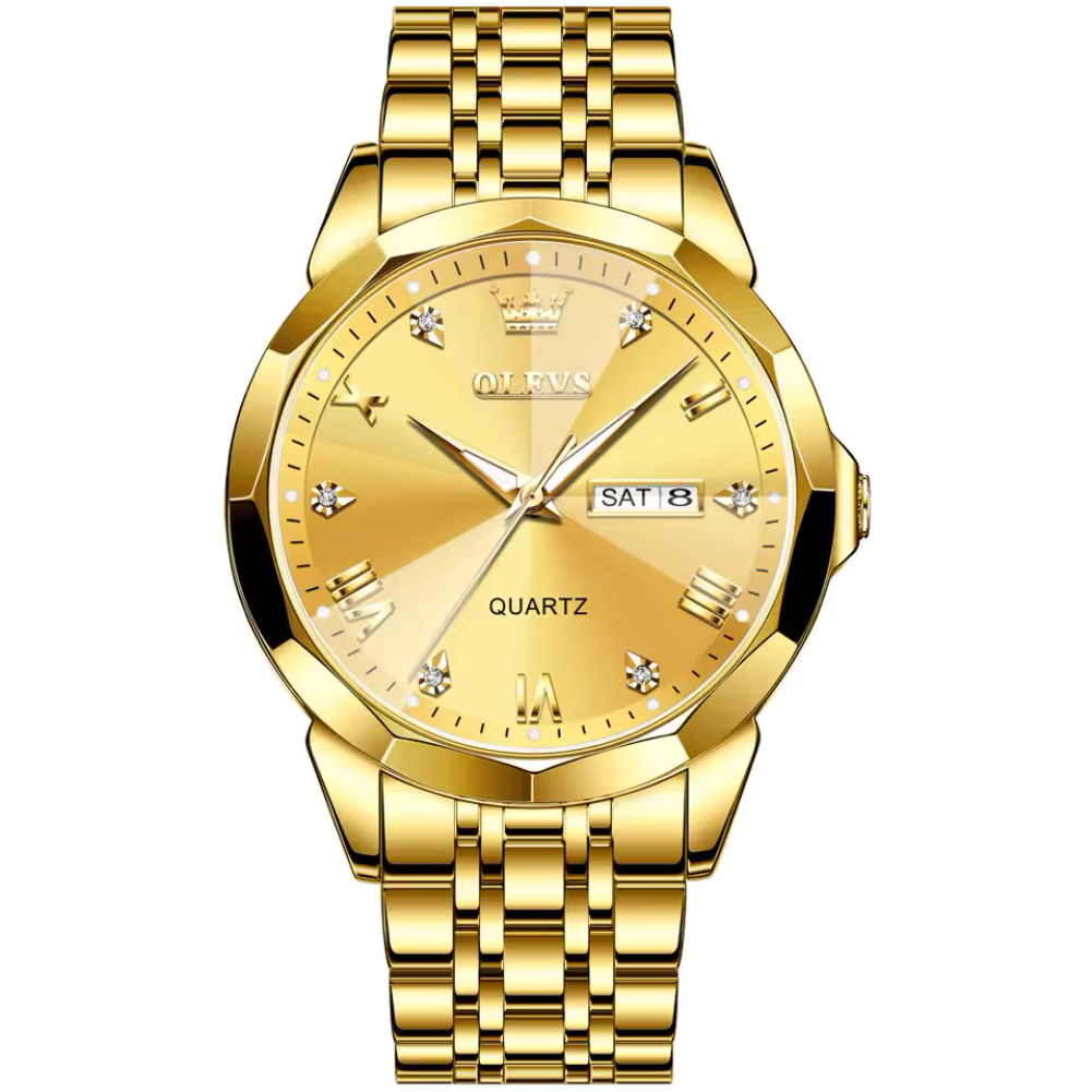 OLEVS Relógio Masculino Estilo Diamante Quartzo 9931