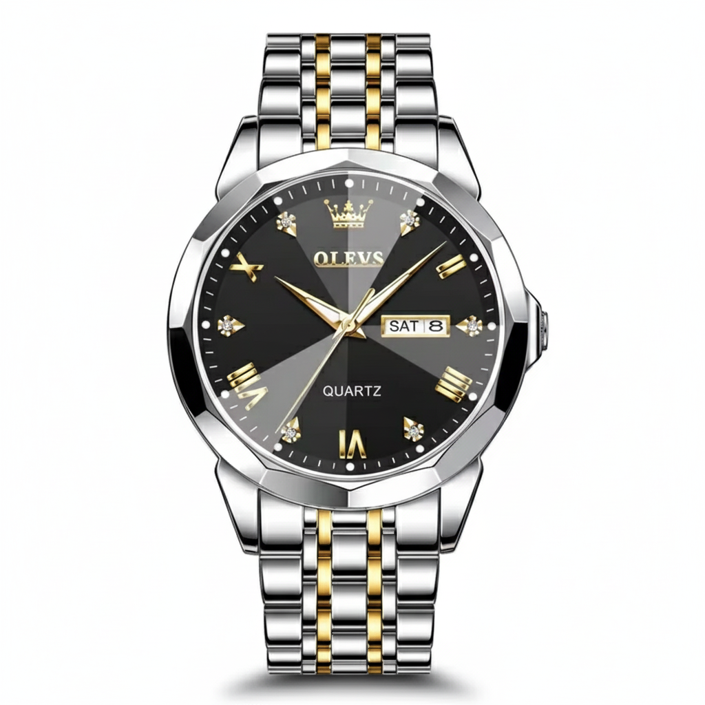 OLEVS Relógio Masculino Estilo Diamante Quartzo 9931