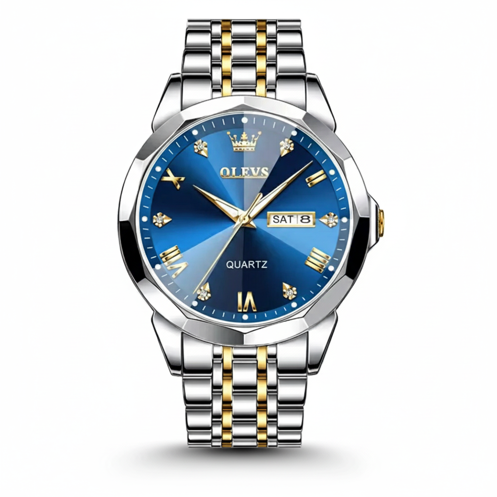 OLEVS Relógio Masculino Estilo Diamante Quartzo 9931