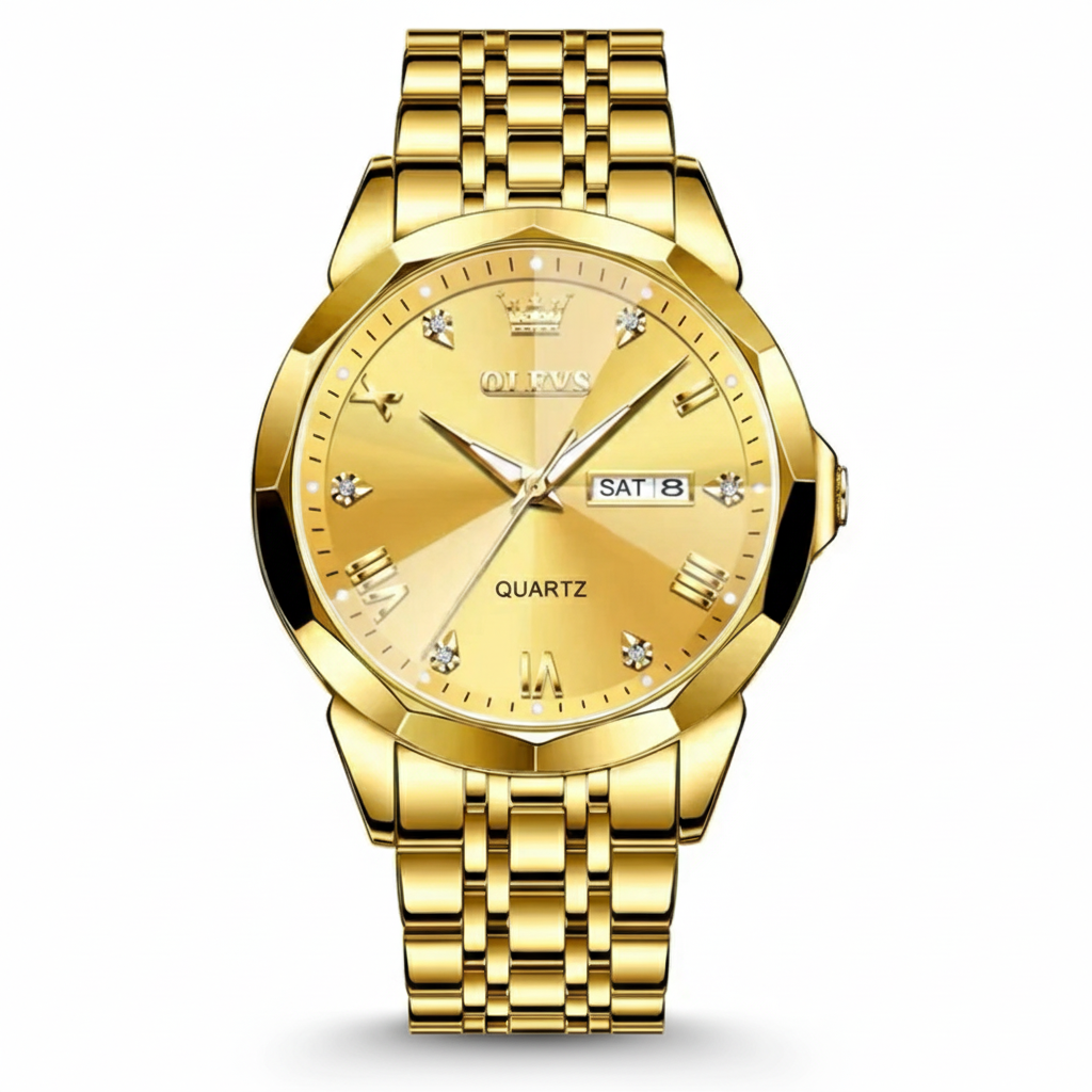 OLEVS Relógio Masculino Estilo Diamante Quartzo 9931