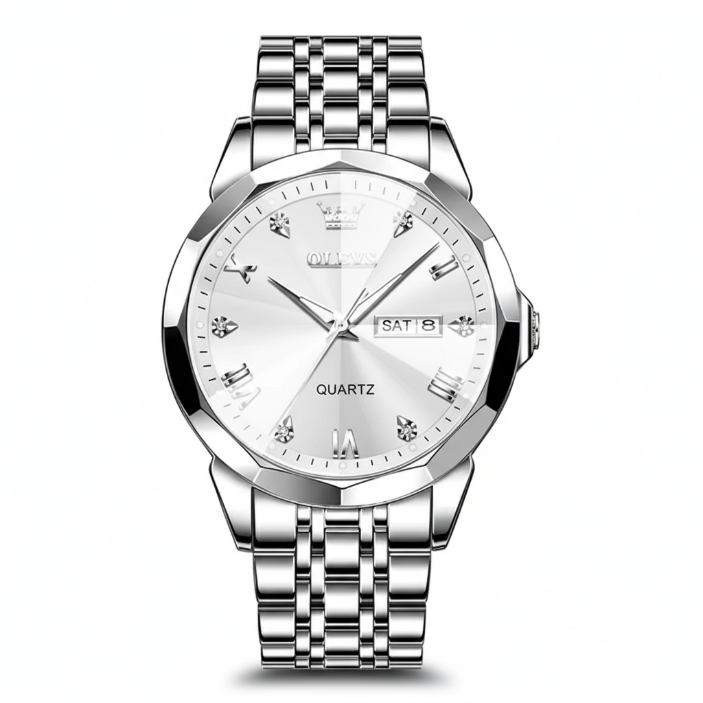 OLEVS Relógio Masculino Estilo Diamante Quartzo 9931