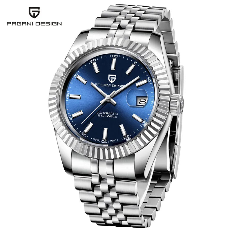 PAGANI DESIGN Relógio Masculino Automático PD-1645 - Pulseira de Aço Inoxidável 40mm