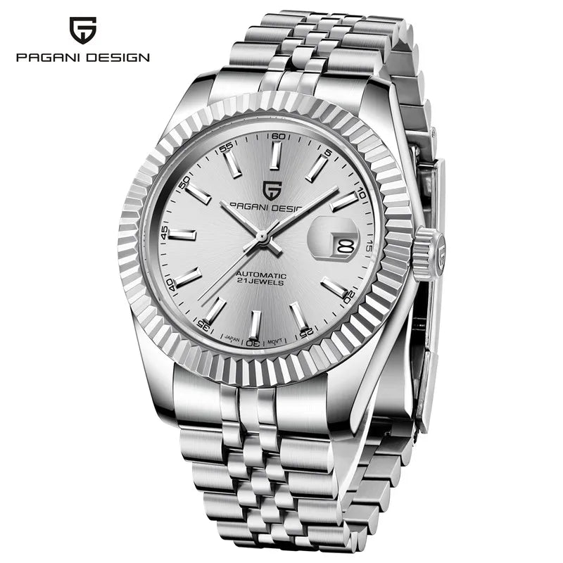 PAGANI DESIGN Relógio Masculino Automático PD-1645 - Pulseira de Aço Inoxidável 40mm