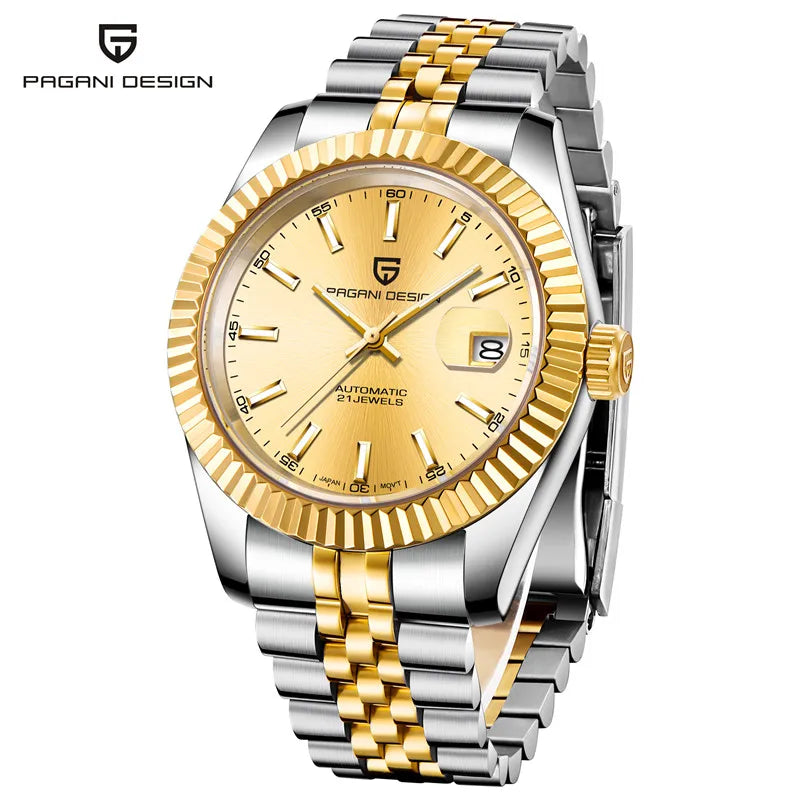 PAGANI DESIGN Relógio Masculino Automático PD-1645 - Pulseira de Aço Inoxidável 40mm