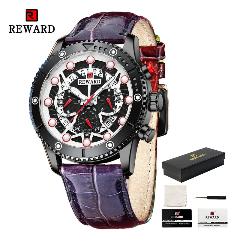 REWARD Relógio Masculino Quartzo - Estilo Esportivo e Funcionalidade 45mm