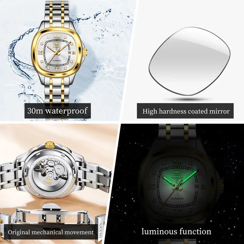 OLEVS Relógio Feminino Automático 9810 - Elegância e Funcionalidade 31mm