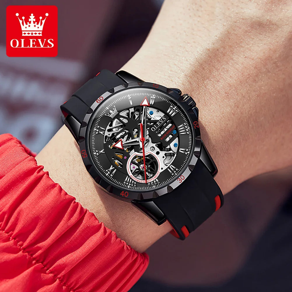 OLEVS Relógio Masculino Original Automático à Prova D'água Emborrachado - 9915 43mm