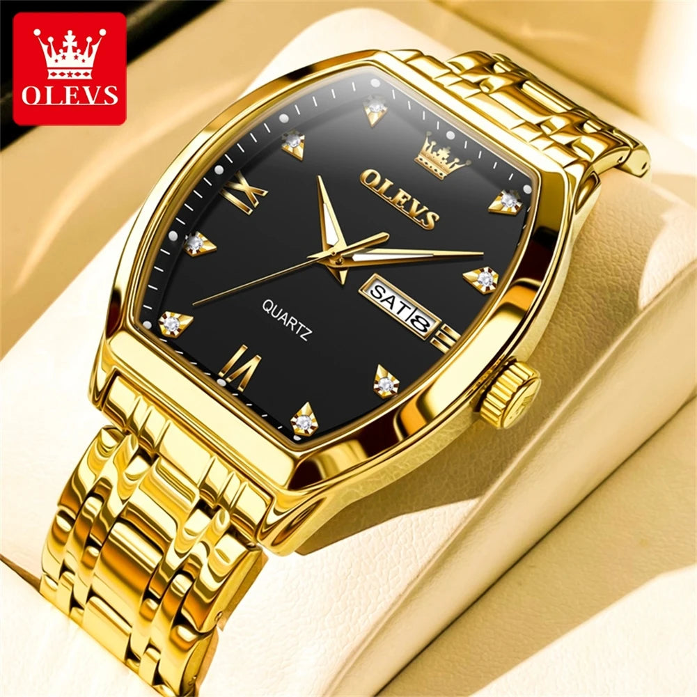 OLEVS Relógio Masculino Quartzo 5528 - Pulseira de Aço Inoxidável 39mm