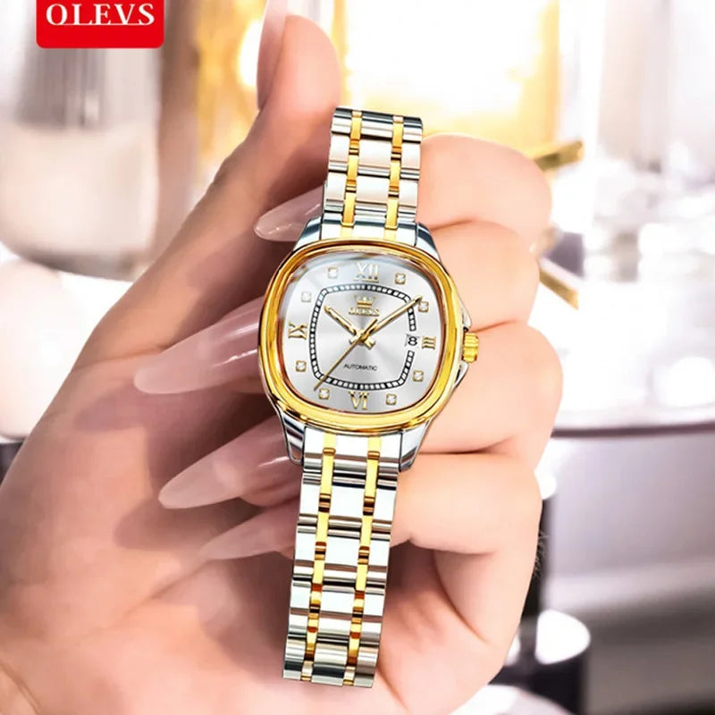 OLEVS Relógio Feminino Automático 9810 - Elegância e Funcionalidade 31mm