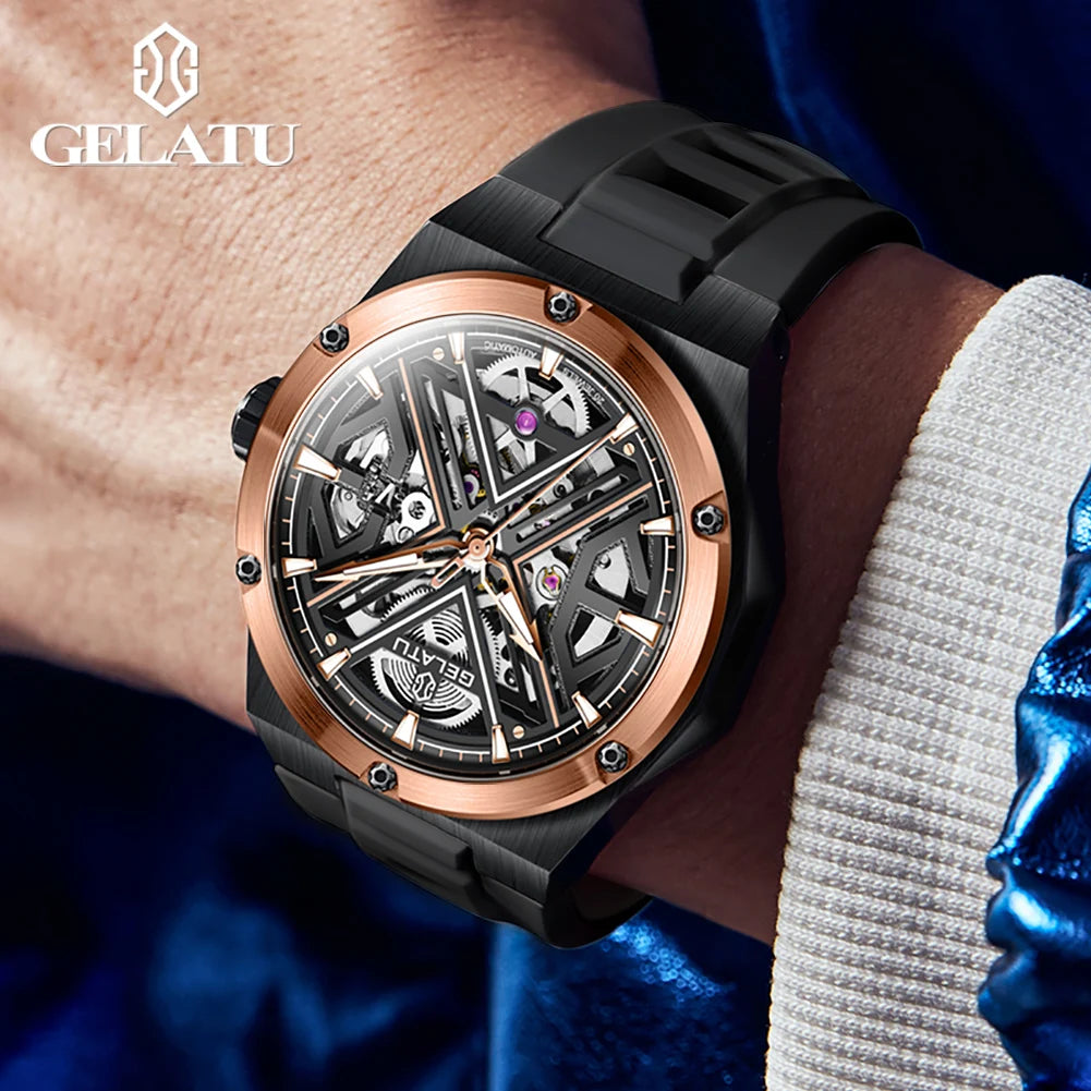 GELATU Relógio Masculino Automático 6006 - Luxo e Funcionalidade 45-49mm