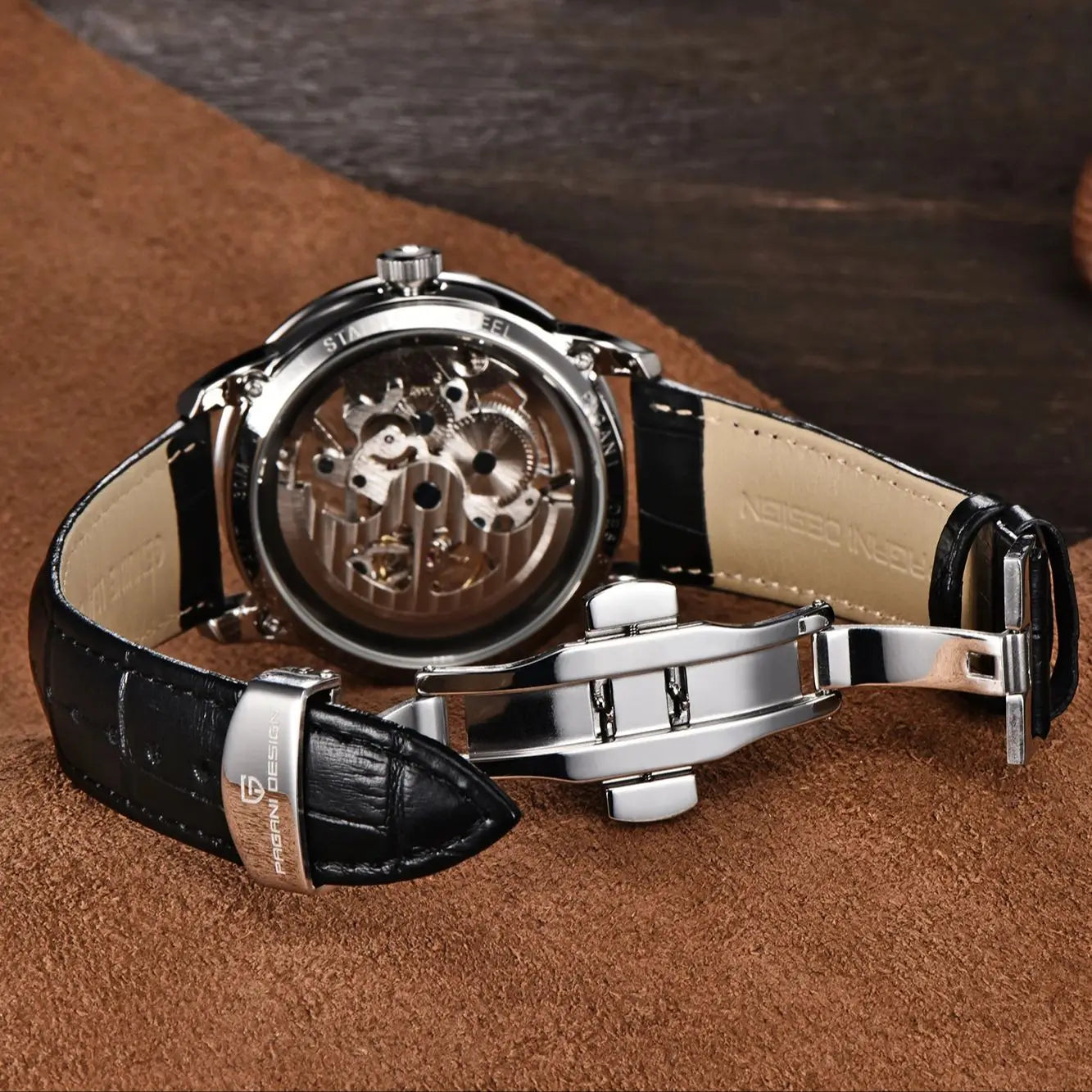 PAGANI DESIGN Relógio Masculino Automático PD-1638 - Pulseira de Couro 43mm