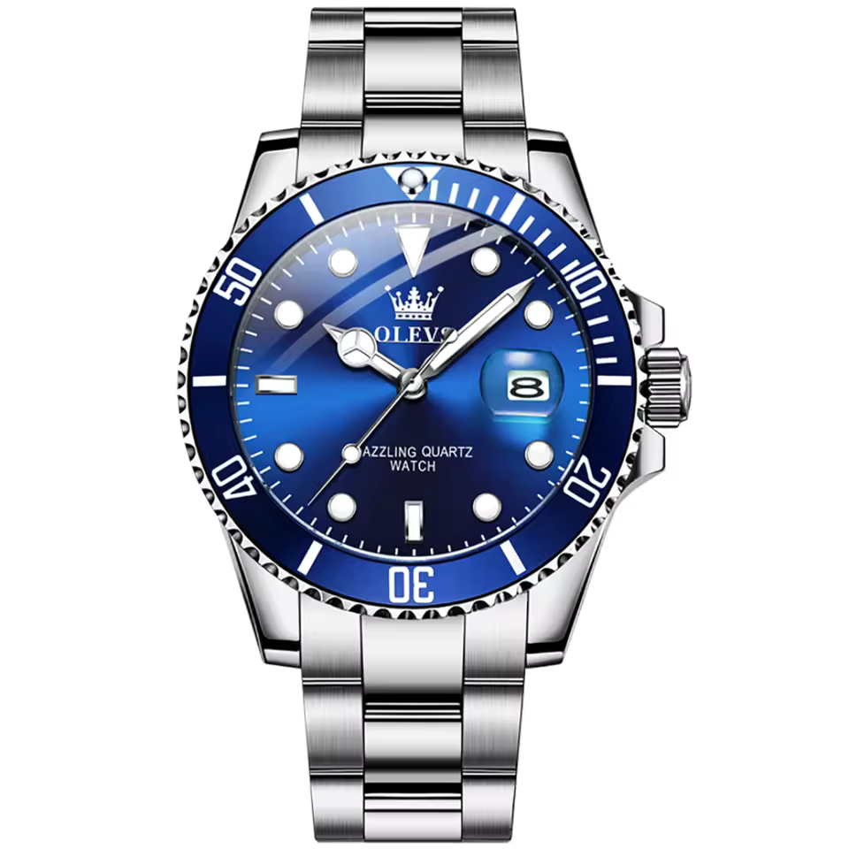 OLEVS Relógio Masculino Original Quartzo - Aço Inoxidável 5885 41mm