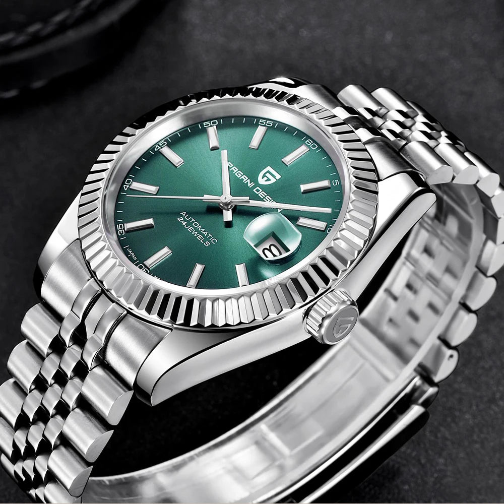 PAGANI DESIGN Relógio Masculino Automático PD-1645 - Pulseira de Aço Inoxidável 40mm