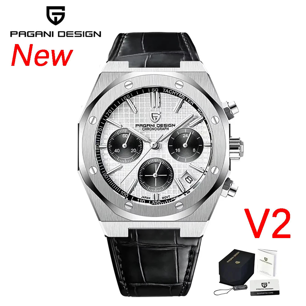 PAGANI DESIGN Relógio Masculino Quartzo PD1707 - Pulseira de Aço Inoxidável 40mm