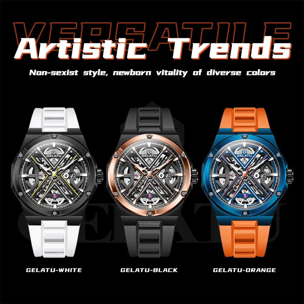 GELATU Relógio Masculino Automático 6006 - Luxo e Funcionalidade 45-49mm