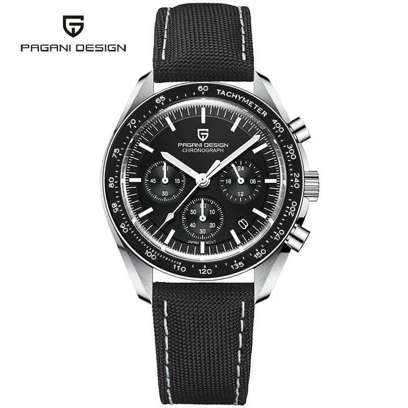 PAGANI DESIGN Relógio Masculino Quartzo Moonwatch PD-1701 V5 - Pulseira de Aço Inoxidável 42mm