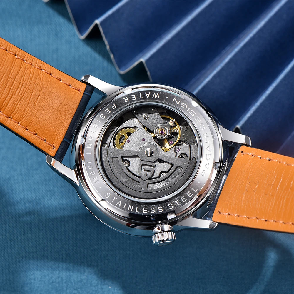 PAGANI DESIGN Relógio Masculino Automático PD-1790 - Pulseira de Couro 42mm