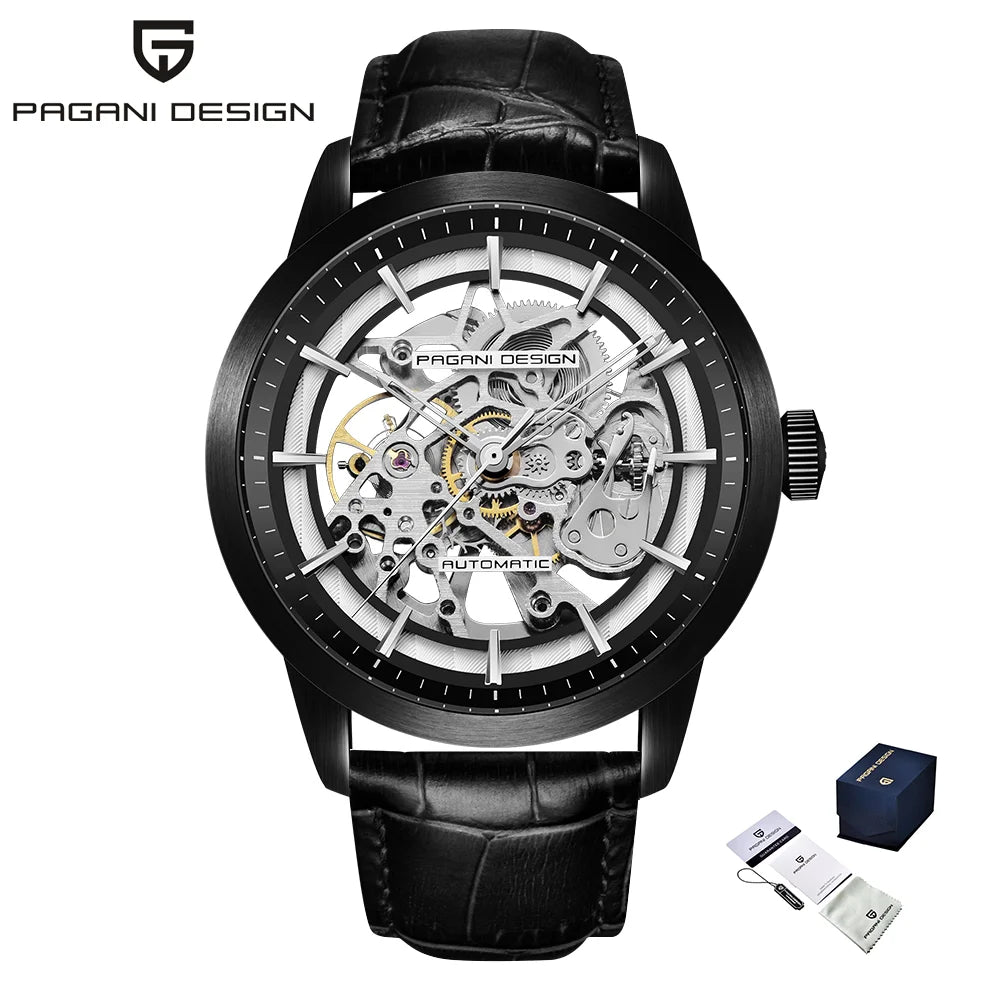 PAGANI DESIGN Relógio Masculino Automático PD-1638 - Pulseira de Couro 43mm