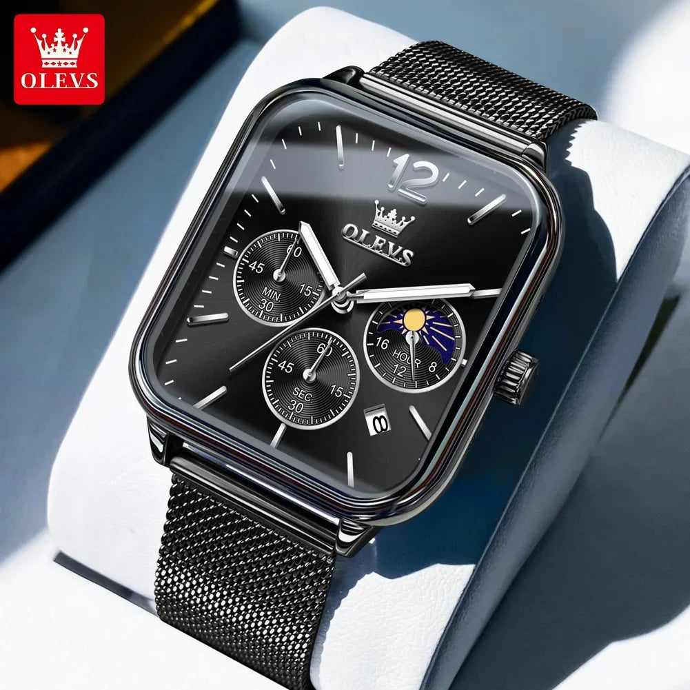OLEVS Relógio Masculino 9914 - Estilo Esportivo e Funcionalidade 35-39mm