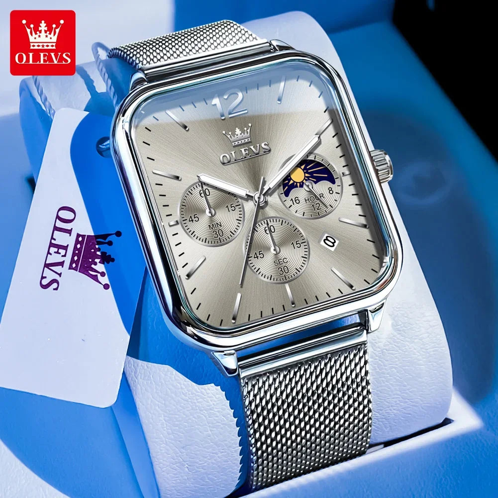OLEVS Relógio Masculino 9914 - Estilo Esportivo e Funcionalidade 35-39mm