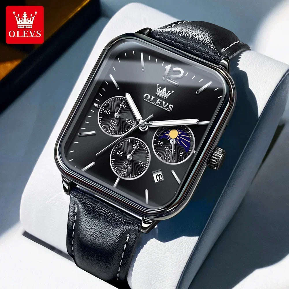 OLEVS Relógio Masculino 9914 - Estilo Esportivo e Funcionalidade 35-39mm