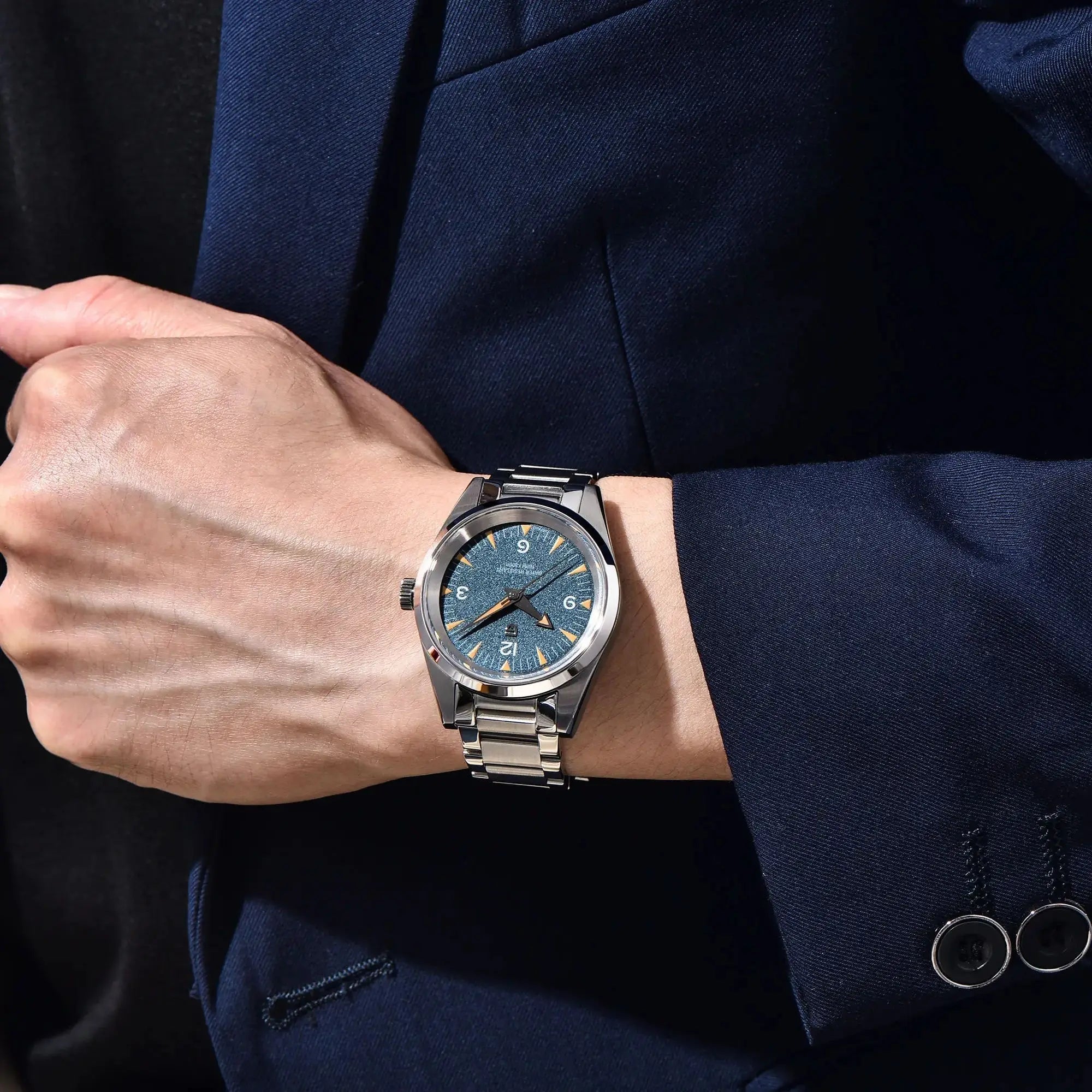 PAGANI DESIGN Relógio Masculino Quartzo PD-1793 - Pulseira de Aço Inoxidável 37mm