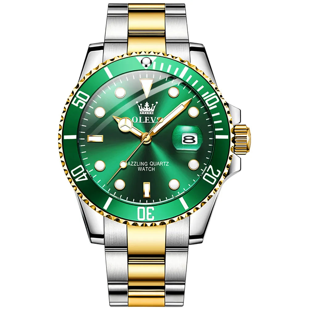 OLEVS Relógio Masculino Original Quartzo - Aço Inoxidável 5885 41mm