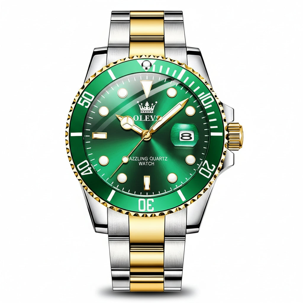 OLEVS Relógio Masculino Original Quartzo à Prova D'água - Aço Inoxidável 5885 41mm