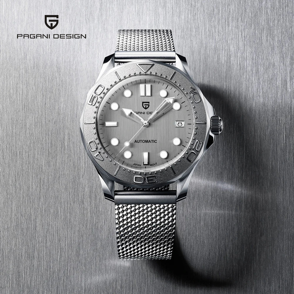 PAGANI DESIGN Relógio Masculino Automático PD-1818 - Pulseira de Aço Inoxidável 42mm