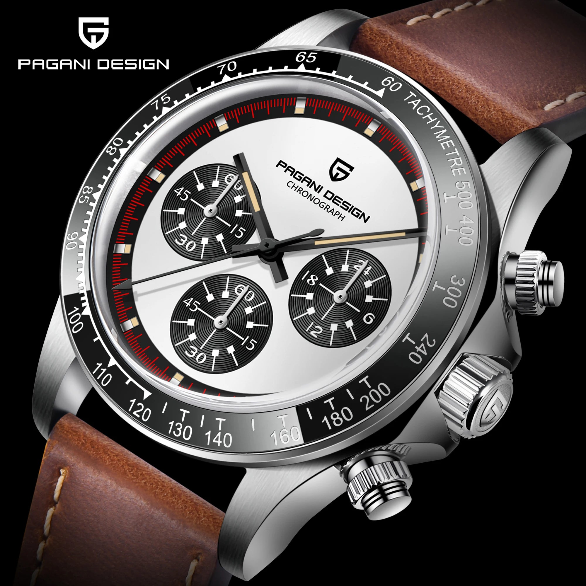 PAGANI DESIGN Relógio Masculino Quartzo PD-1676 - Pulseira de Aço Inoxidável 40mm