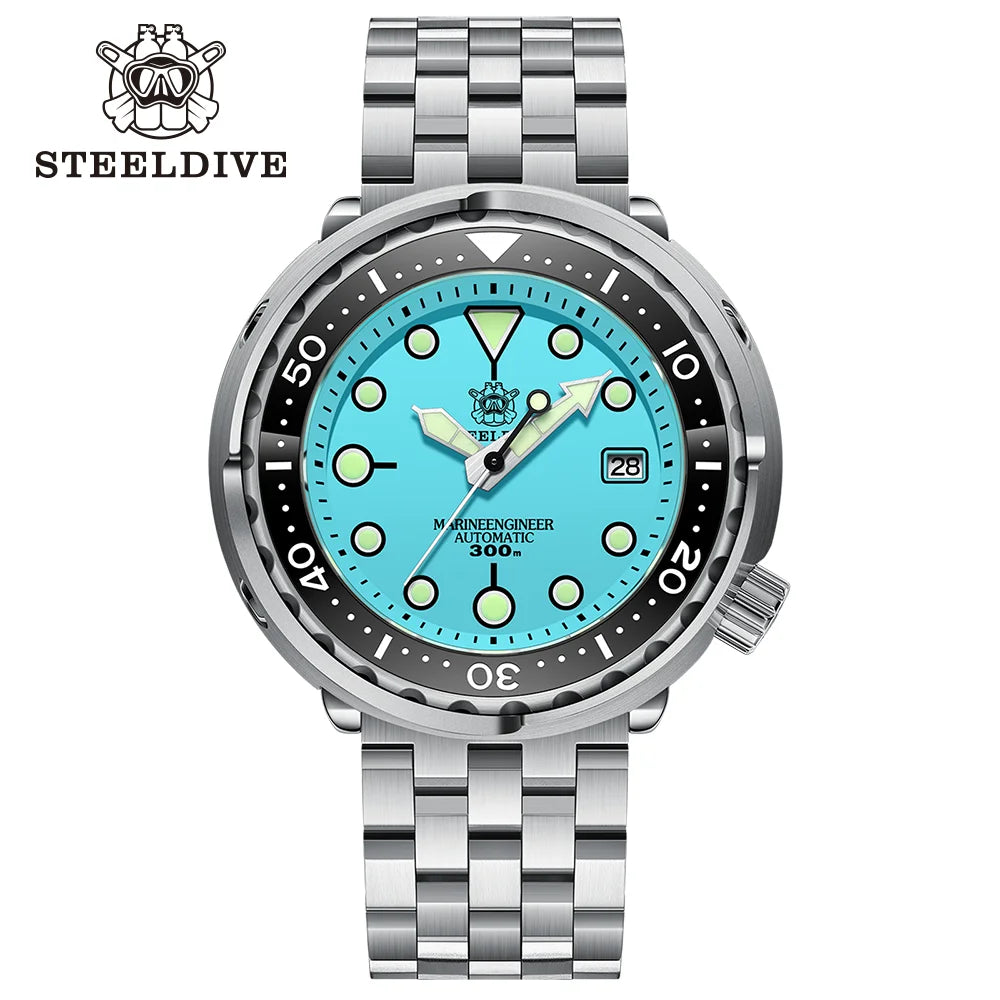 STEELDIVE Relógio Masculino Mecânico SD1975 - Pulseira de Aço Inoxidável 47.5mm