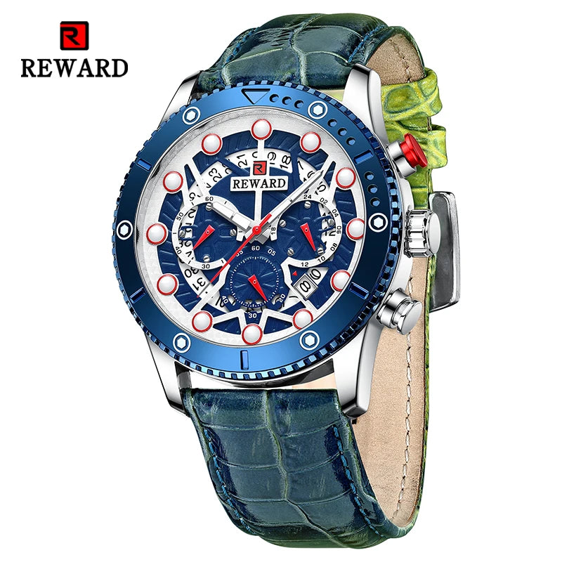 REWARD Relógio Masculino Quartzo - Estilo Esportivo e Funcionalidade 45mm