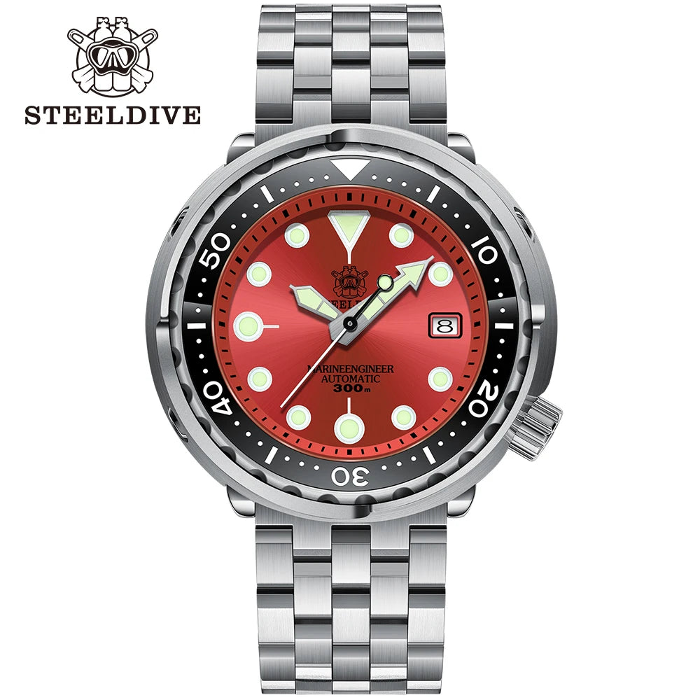 STEELDIVE Relógio Masculino Mecânico SD1975 - Pulseira de Aço Inoxidável 47.5mm