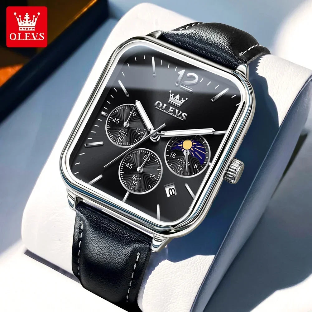 OLEVS Relógio Masculino 9914 - Estilo Esportivo e Funcionalidade 35-39mm
