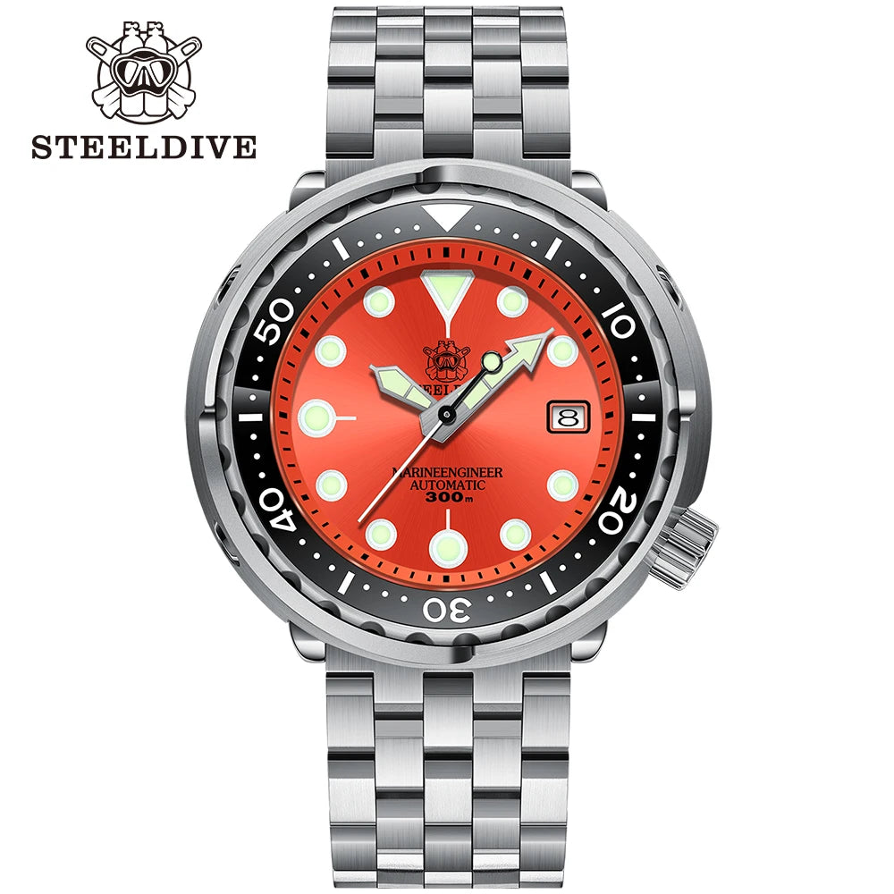 STEELDIVE Relógio Masculino Mecânico SD1975 - Pulseira de Aço Inoxidável 47.5mm