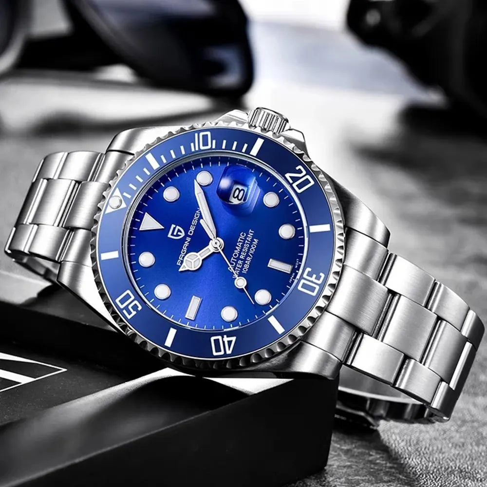 PAGANI DESIGN Relógio Masculino Automático PD-1639 V3 - Pulseira de Aço Inoxidável 43mm