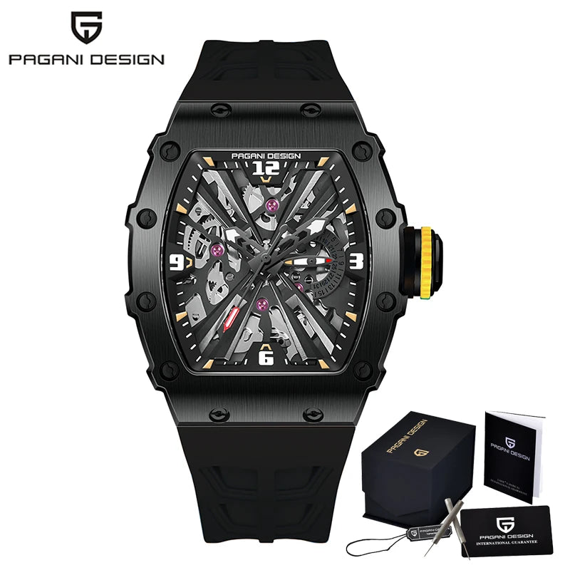 PAGANI DESIGN Relógio Masculino Quartzo PD-1738 - Pulseira de Borracha 42mm